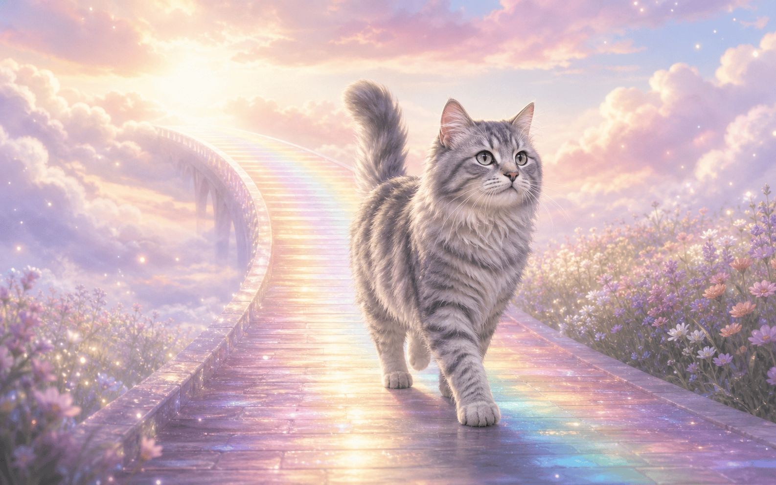 Rainbow Bridge cat memory template